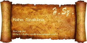 Hahn Szabina névjegykártya